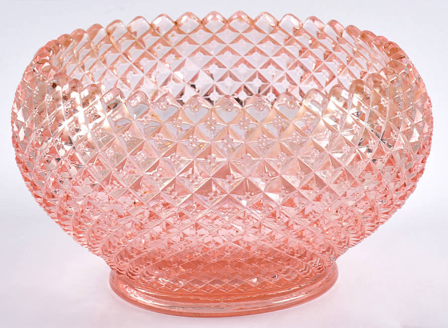 English Hobnail Pink (Round Foot) 8" Cupped Bowl by Westmoreland-1