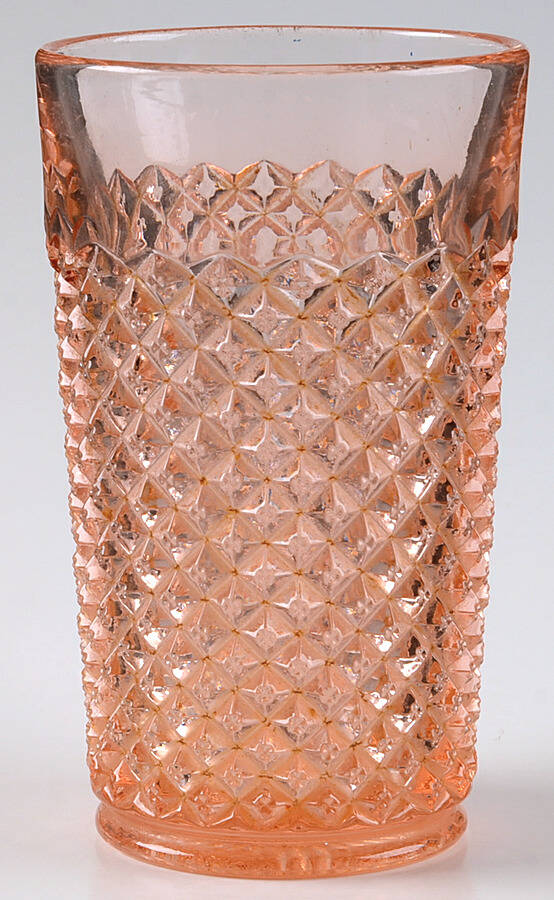 English Hobnail Pink (Round Foot) 10 Oz Flat Tumbler by Westmoreland-1