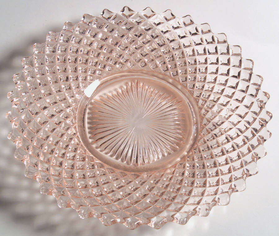 English Hobnail Pink (Round Foot) Luncheon Plate by Westmoreland-1
