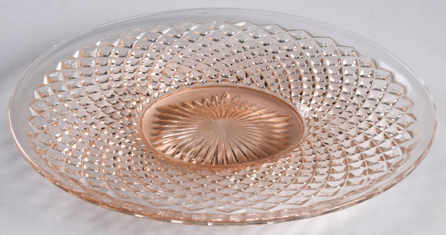 English Hobnail Pink (Round Foot) Saucer for Flat Cup by Westmoreland-1