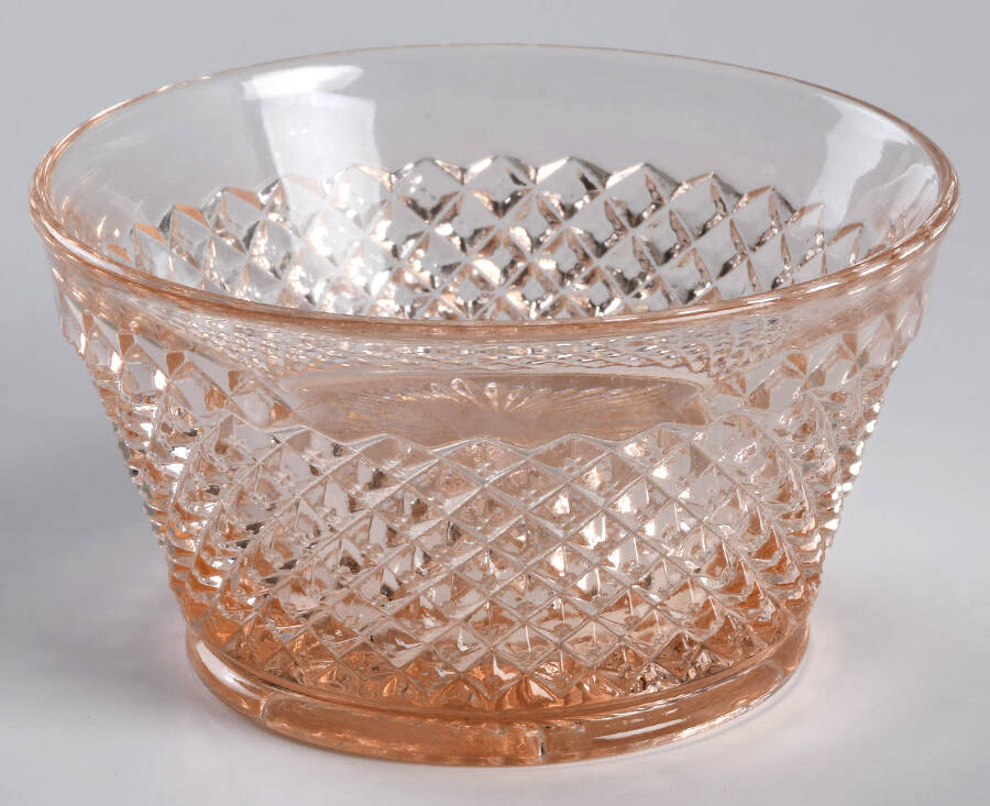 English Hobnail Pink (Round Foot) Finger Bowl by Westmoreland-1