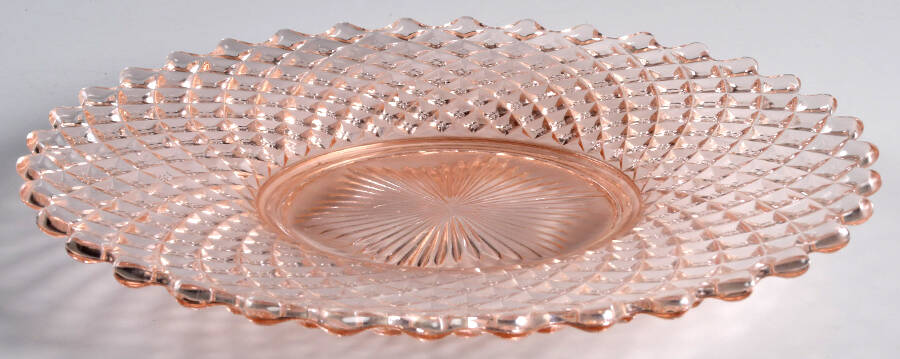 English Hobnail Pink (Round Foot) Dinner Plate by Westmoreland-1