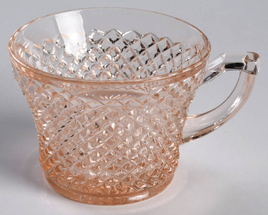 English Hobnail Pink (Round Foot) Flat Cup by Westmoreland-1