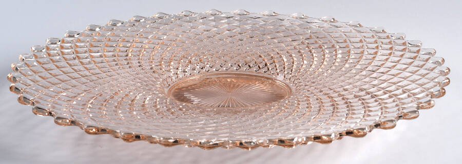 English Hobnail Pink (Round Foot) 13" Torte Plate by Westmoreland-1
