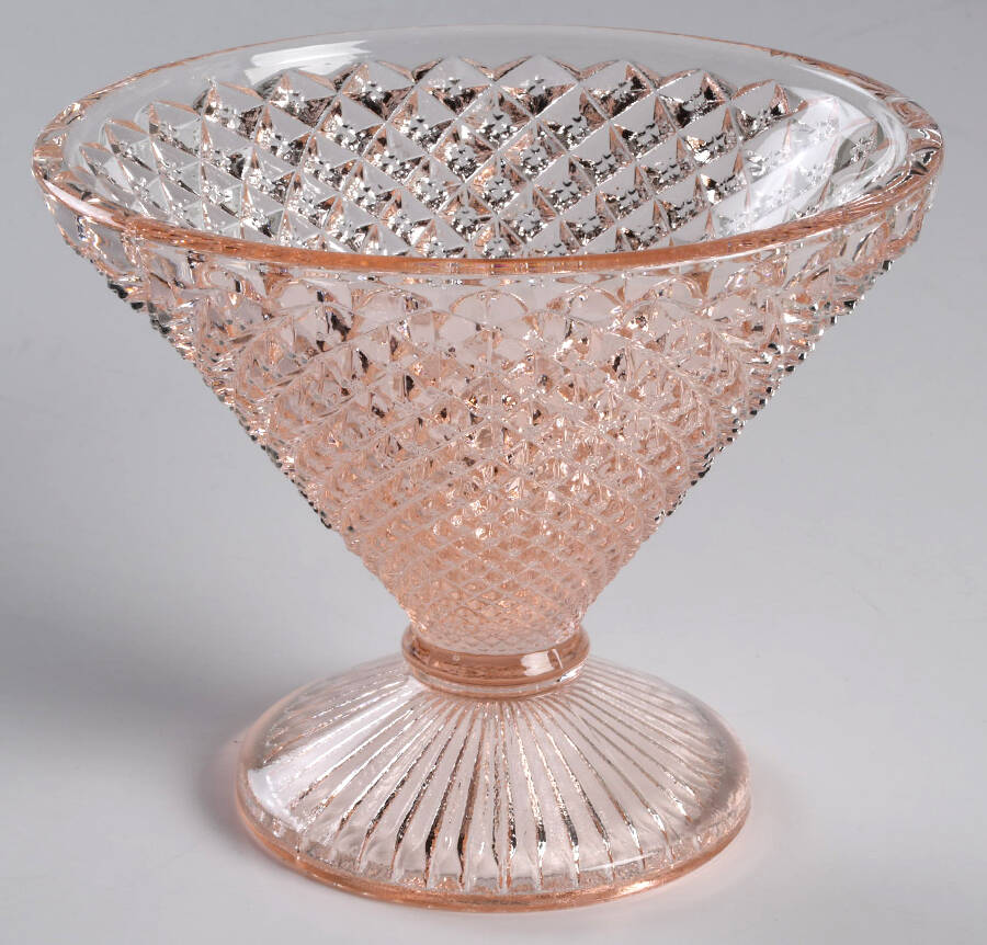 English Hobnail Pink (Round Foot) Candy Dish No Lid by Westmoreland-1