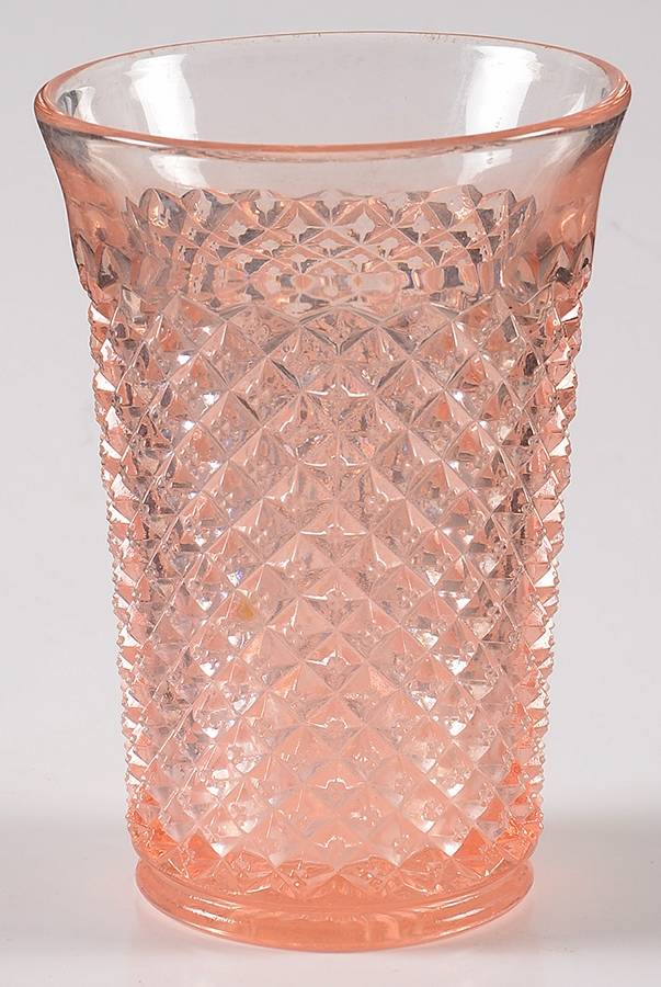 English Hobnail Pink (Round Foot) 8 Oz Flat Tumbler by Westmoreland-1