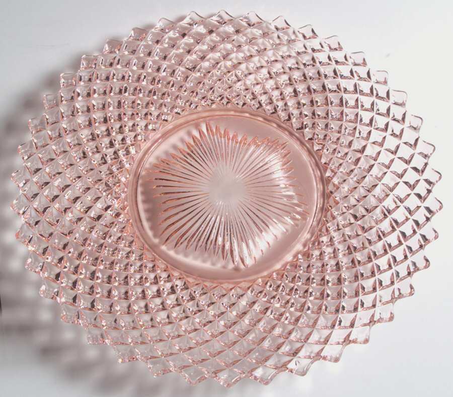 English Hobnail Pink (Round Foot) Dinner Plate by Westmoreland-1