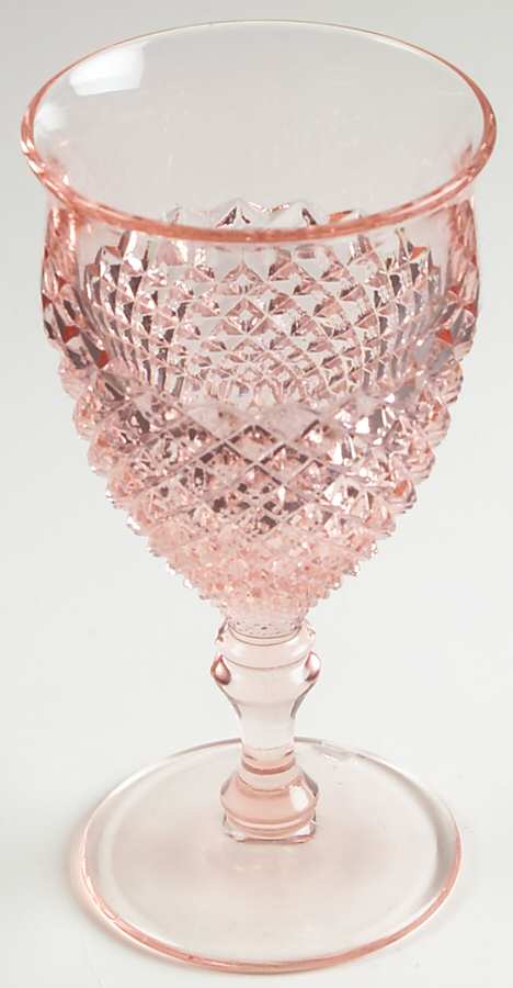 English Hobnail Pink (Round Foot) Water Goblet by Westmoreland-1
