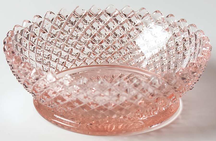 English Hobnail Pink (Round Foot) 4" Nappy by Westmoreland-1
