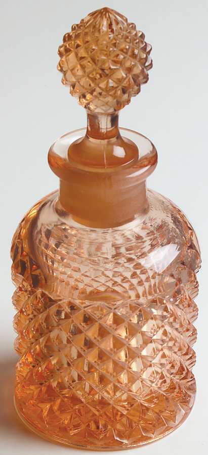 English Hobnail Pink (Round Foot) Round Perfume Bottle & Stopper by Westmoreland-1