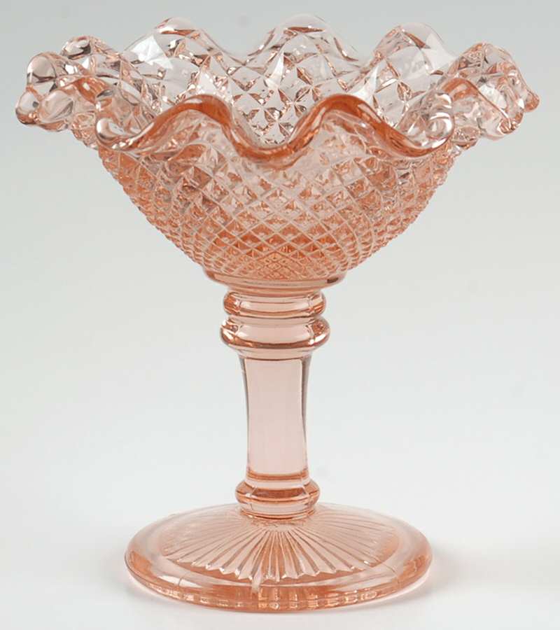 English Hobnail Pink (Round Foot) Round Compote (Height X Width) by Westmoreland-1