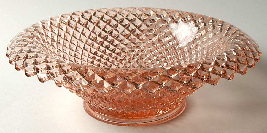English Hobnail Pink (Round Foot) Rolled Edge Bowl by Westmoreland-1