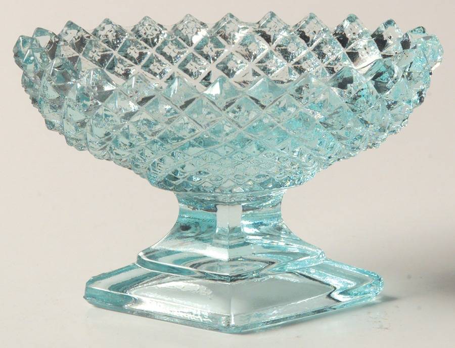 English Hobnail Turquoise (Round Foot) Individual Nut Dish/Salt Dip by Westmoreland-1