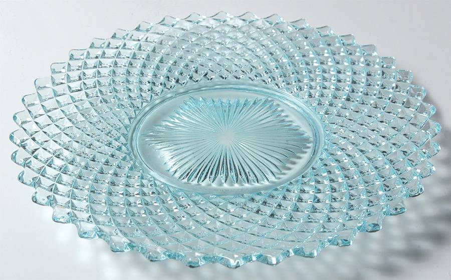 English Hobnail Turquoise (Round Foot) Dinner Plate by Westmoreland-1