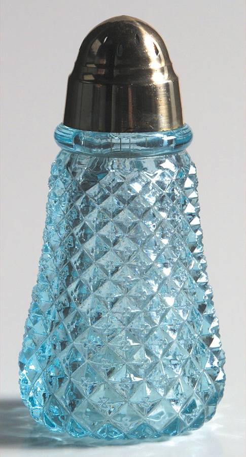 English Hobnail Turquoise (Round Foot) Shaker Set w/Metal Lids by Westmoreland-1