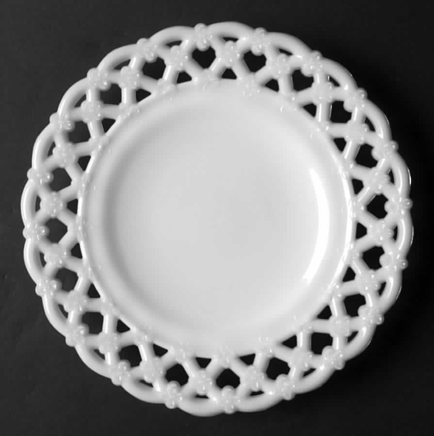 Forget Me Not Milk Glass 7" Salad Plate by Westmoreland-1