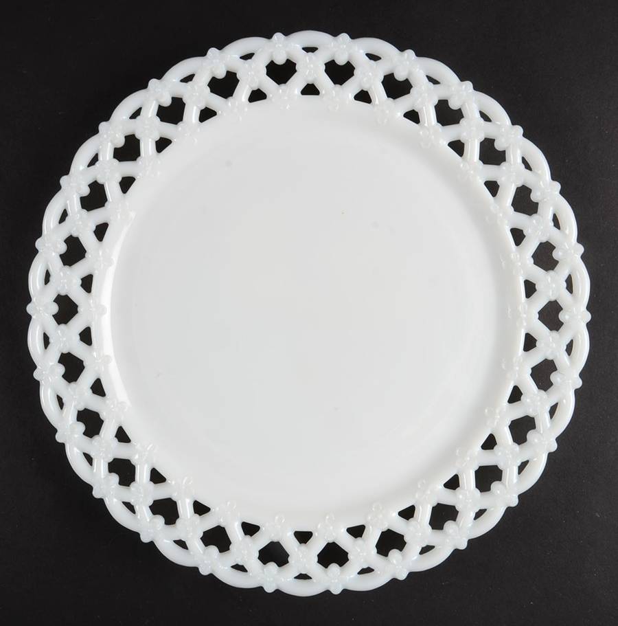 Forget Me Not Milk Glass 11" Sandwich Plate by Westmoreland-1