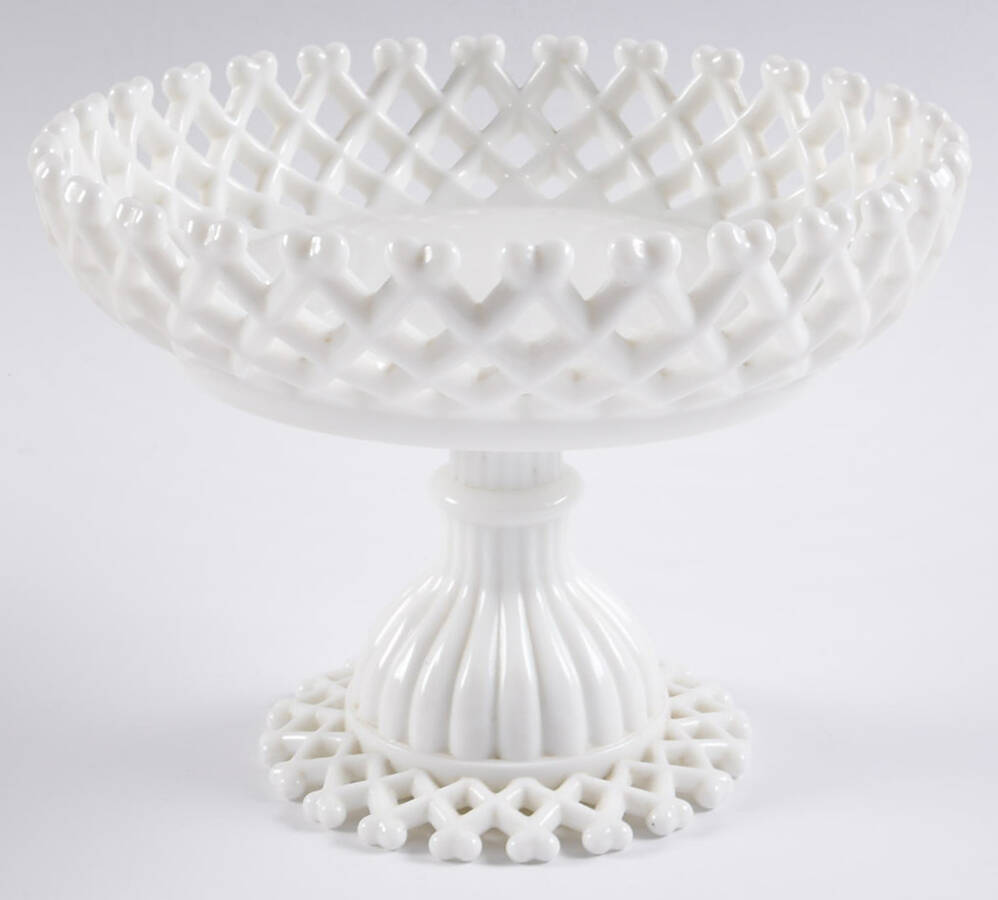 Lattice Edge Round Compote (Height X Width) by Westmoreland-1