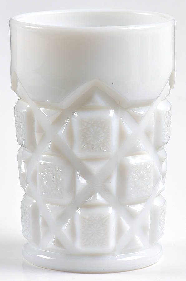 Old Quilt (Milk Glass) 8 Oz Flat Tumbler by Westmoreland-1
