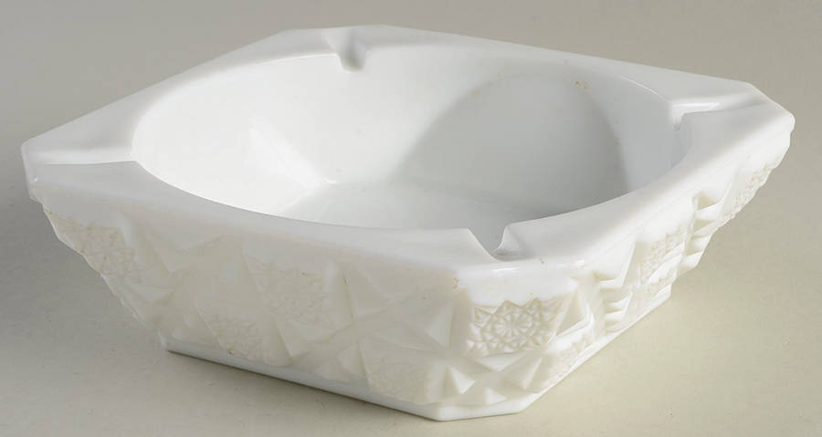 Old Quilt (Milk Glass) Medium Square Ashtray by Westmoreland-1