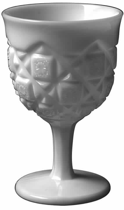 Old Quilt (Milk Glass) Water Goblet by Westmoreland-1