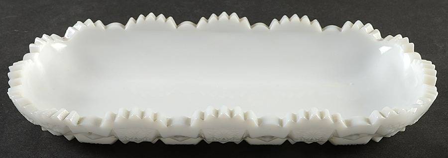Old Quilt (Milk Glass) Pickle Dish by Westmoreland-1