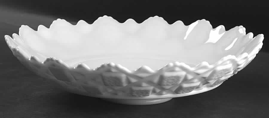 Old Quilt (Milk Glass) Large Flared Bowl by Westmoreland-1