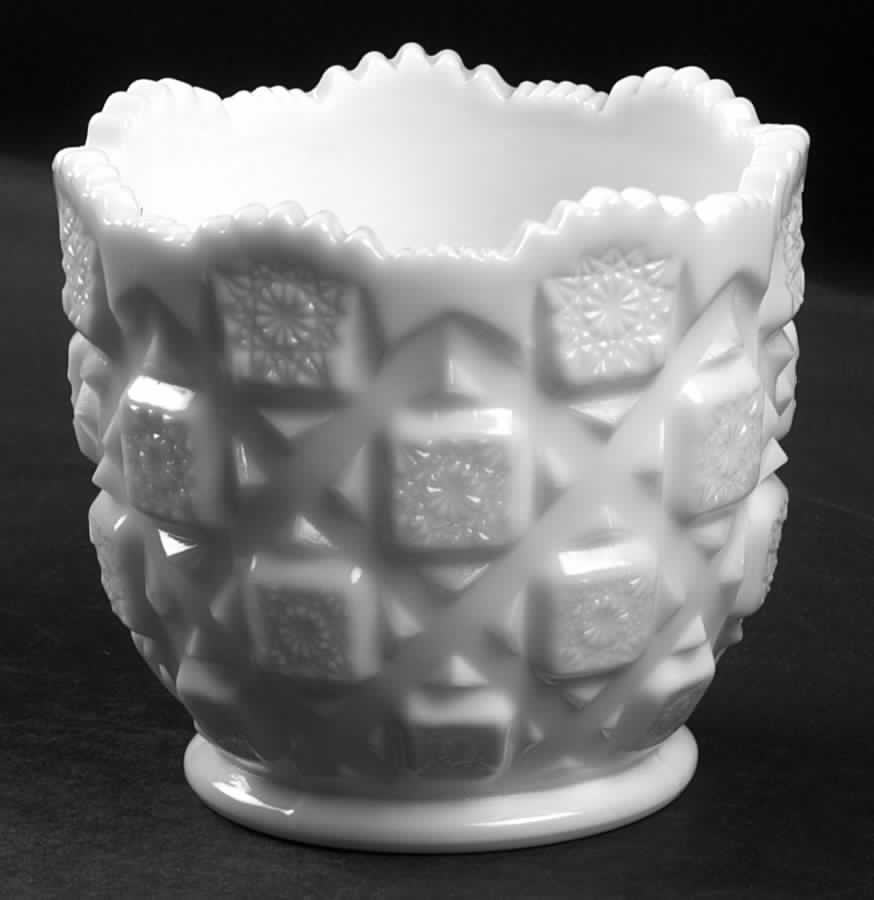 Old Quilt (Milk Glass) Open Sugar by Westmoreland-1