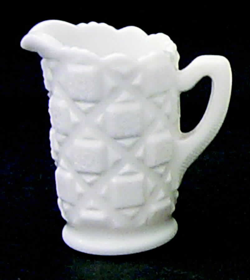 Old Quilt (Milk Glass) Syrup/Jug Open by Westmoreland-1