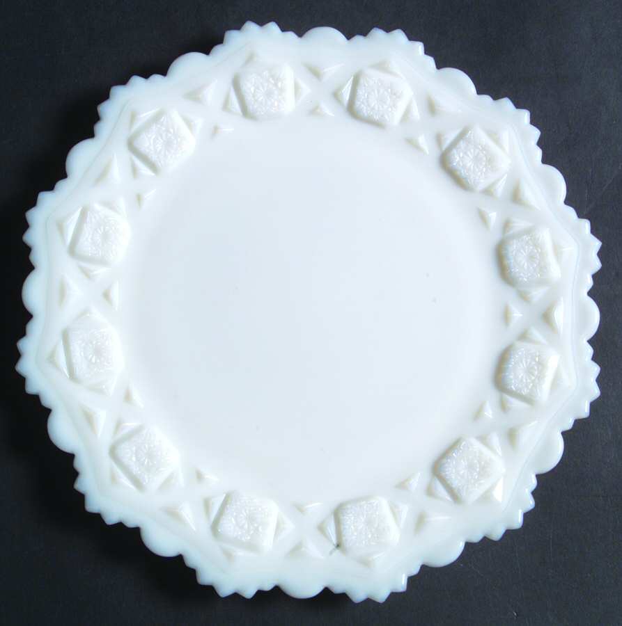 Old Quilt (Milk Glass) 8" Salad Plate by Westmoreland-1