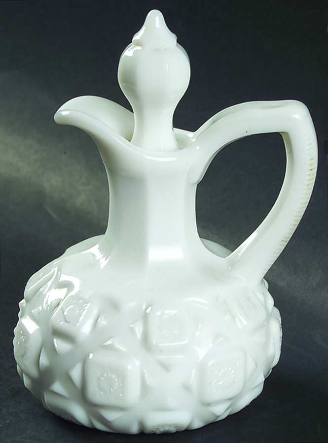 Old Quilt (Milk Glass) Cruet & Stopper by Westmoreland-1