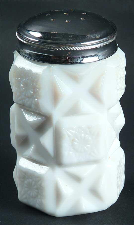 Old Quilt (Milk Glass) Shaker with Metal Lid by Westmoreland-1
