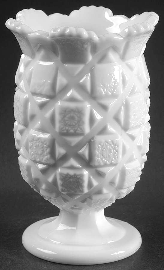 Old Quilt (Milk Glass) Celery Vase by Westmoreland-1