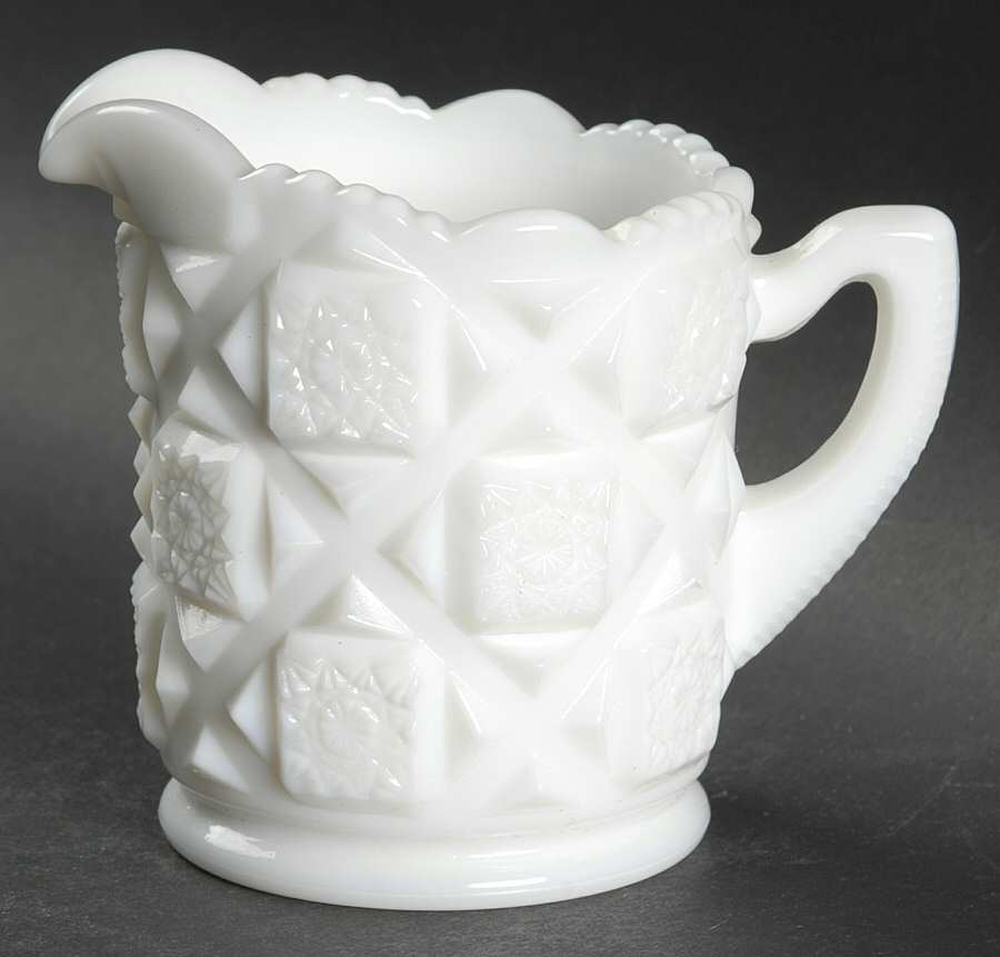 Old Quilt (Milk Glass) Individual Creamer by Westmoreland-1