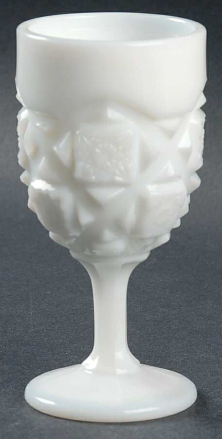 Old Quilt (Milk Glass) Wine Glass by Westmoreland-1