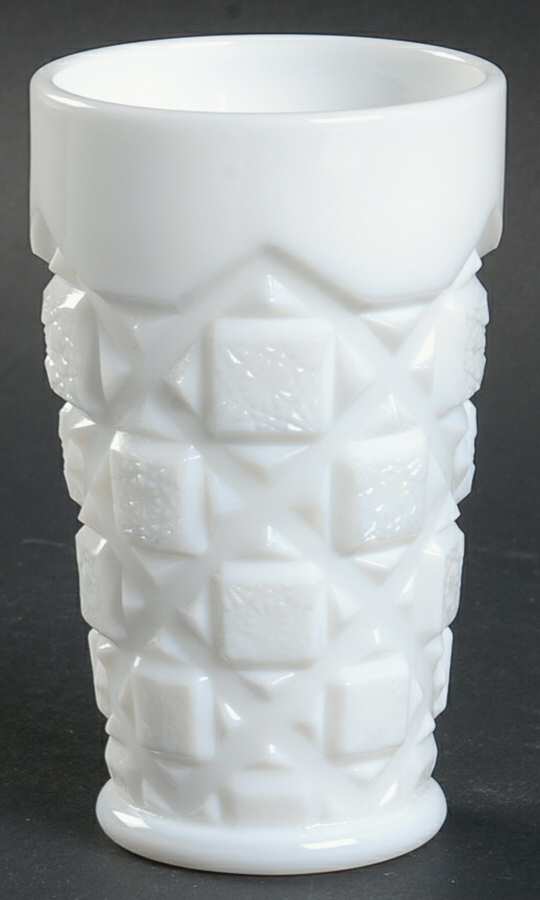 Old Quilt (Milk Glass) Flat Juice Glass by Westmoreland-1
