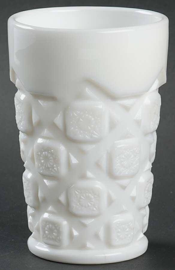 Old Quilt (Milk Glass) 9 Oz Flat Tumbler by Westmoreland-1
