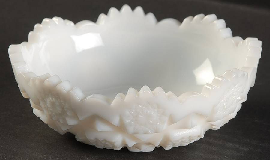 Old Quilt (Milk Glass) Small Fruit Dessert Bowl by Westmoreland-1