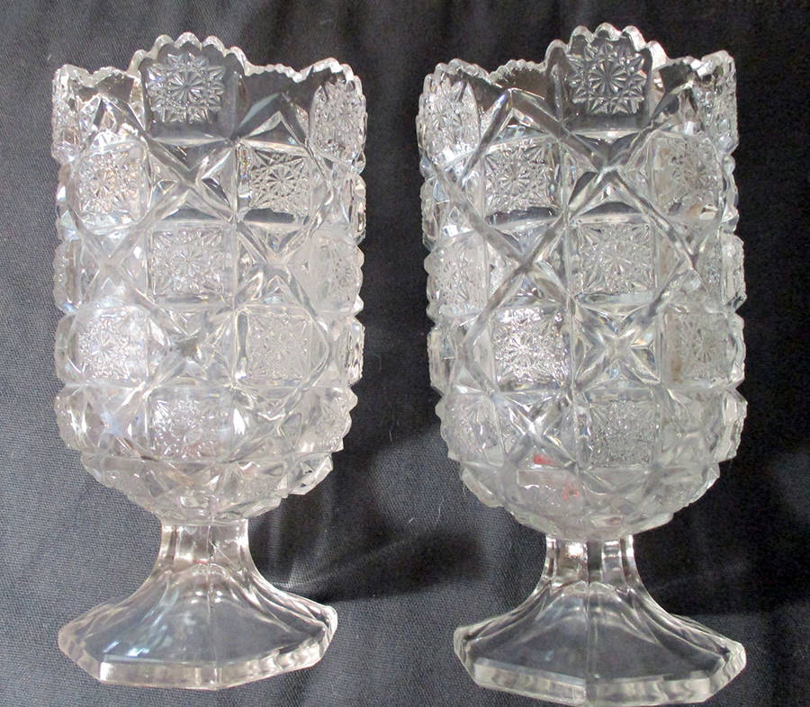 Old Quilt Clear Celery Vase by Westmoreland-1