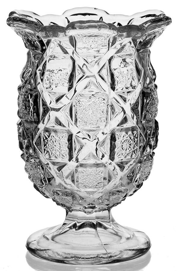 Old Quilt Clear Celery Vase by Westmoreland-1