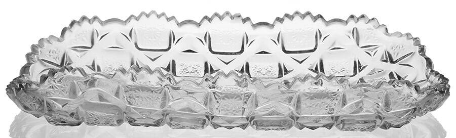 Old Quilt Clear Pickle Dish by Westmoreland-1