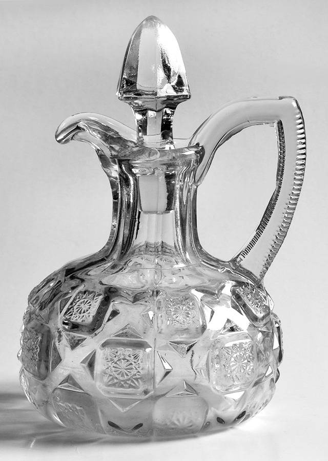 Old Quilt Clear Cruet & Stopper by Westmoreland-1