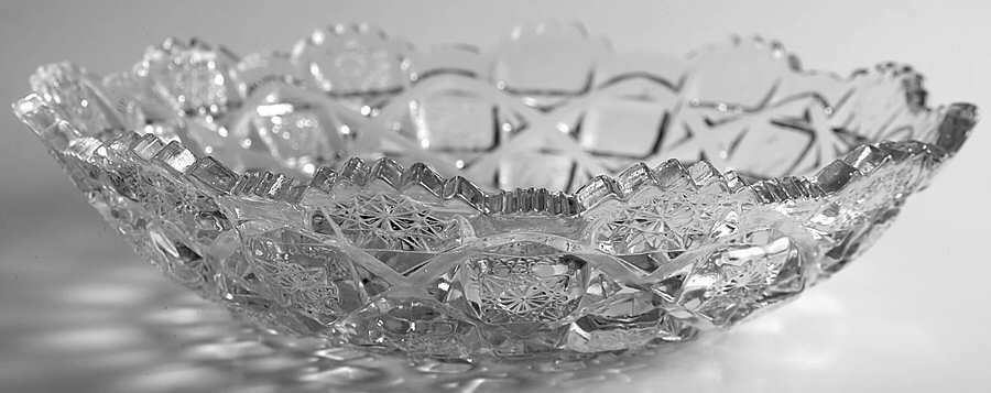 Old Quilt Clear 9" Shallow Round Bowl by Westmoreland-1