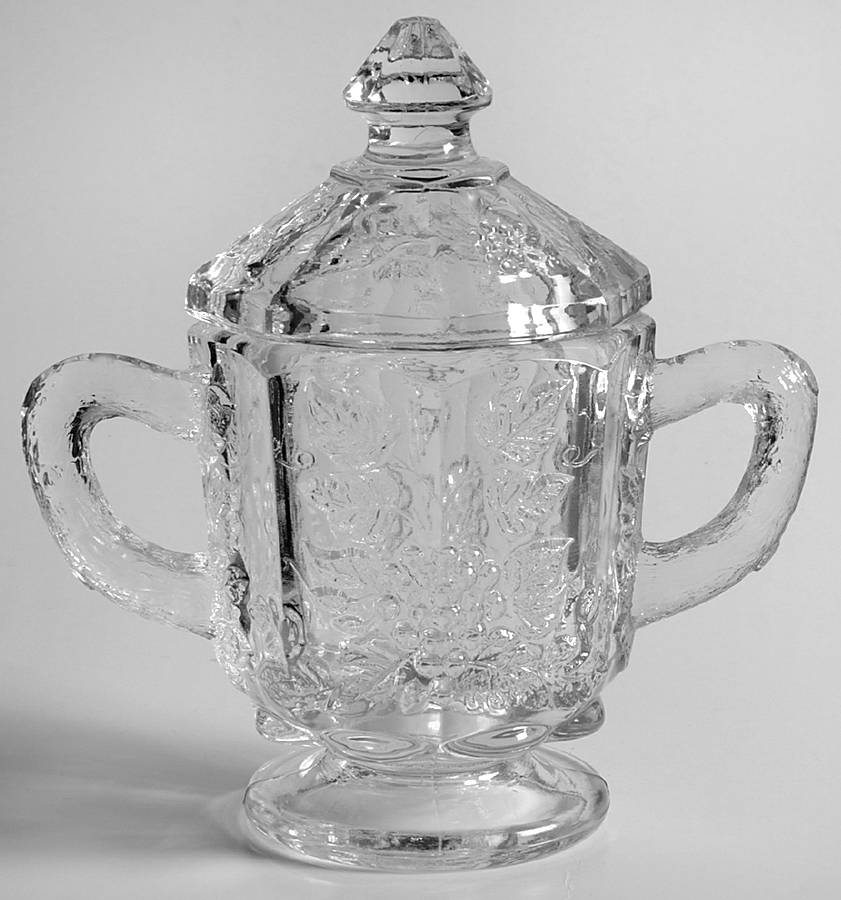 Paneled Grape Clear Sugar Bowl & Lid by Westmoreland-1
