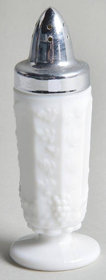 Paneled Grape Milk Glass Footed Shaker & Metal Lid by Westmoreland-1