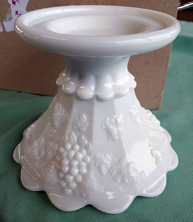 Paneled Grape Milk Glass 5" Epergne Base by Westmoreland-1