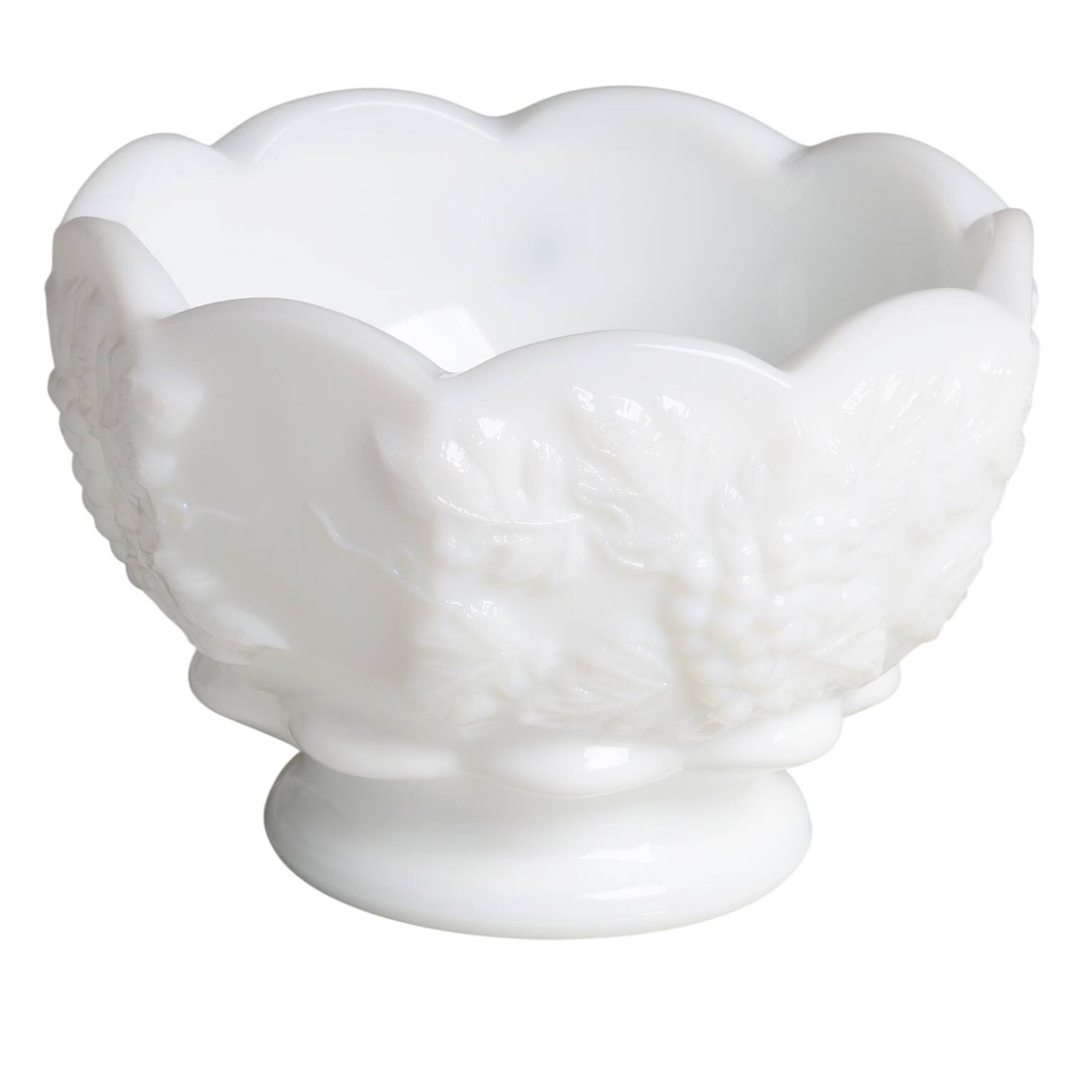 Paneled Grape Milk Glass Mayonnaise Bowl, Bowl Only by Westmoreland-1