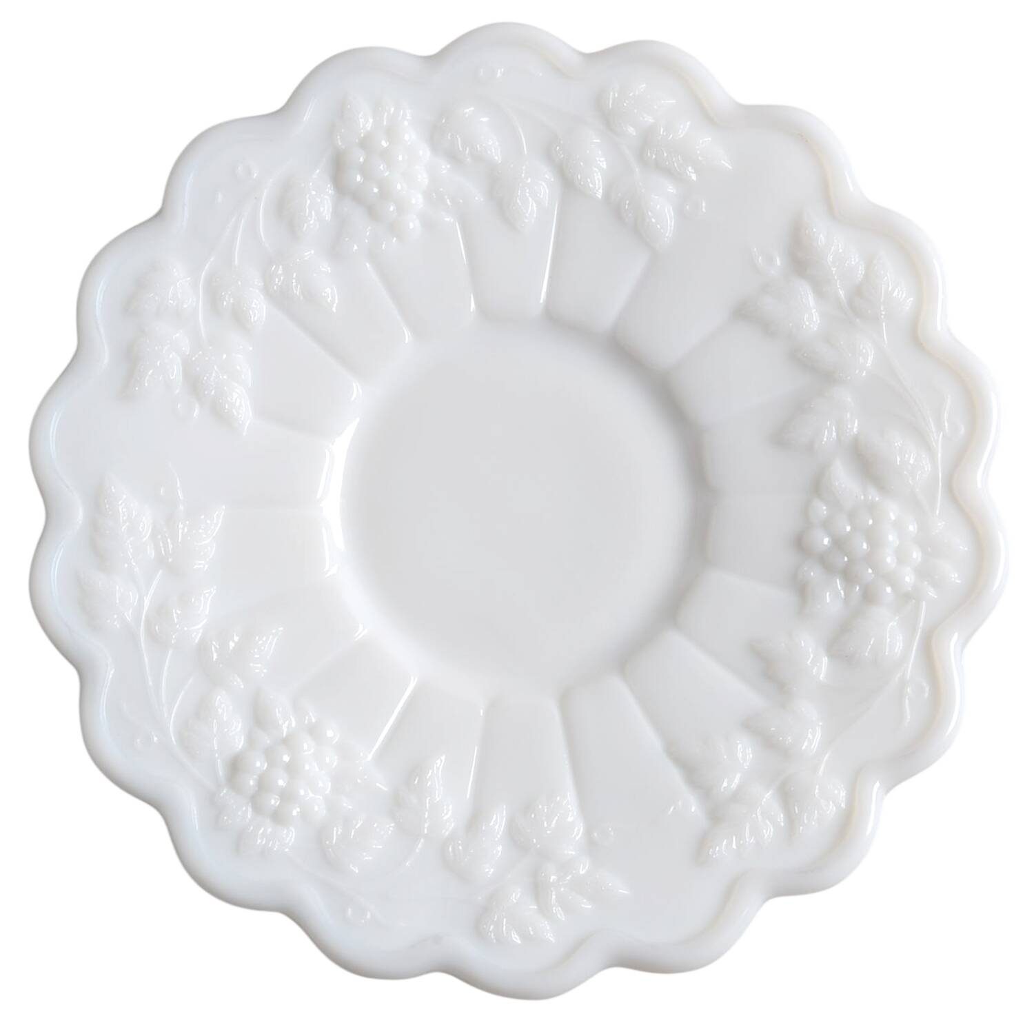 Paneled Grape Milk Glass Mayonnaise Underplate Only by Westmoreland-1