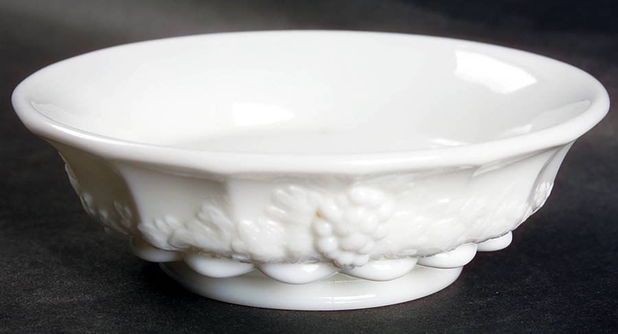 Paneled Grape Milk Glass Nappy by Westmoreland-1