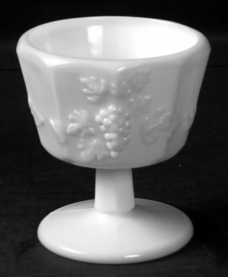 Paneled Grape Milk Glass Low Sherbet by Westmoreland-1